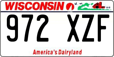 WI license plate 972XZF