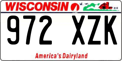 WI license plate 972XZK