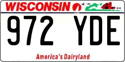 WI license plate 972YDE