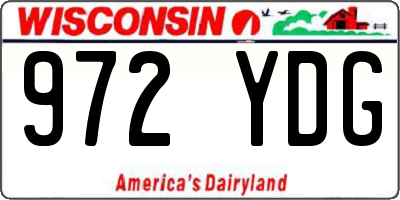 WI license plate 972YDG