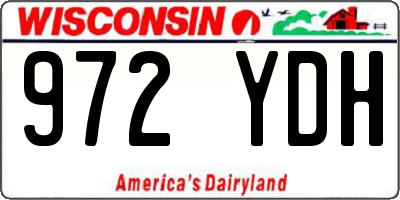WI license plate 972YDH