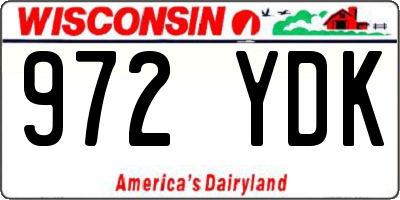 WI license plate 972YDK