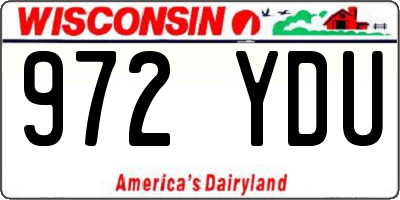 WI license plate 972YDU