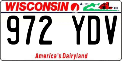 WI license plate 972YDV