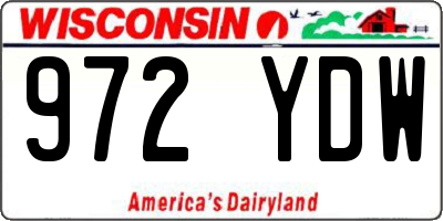 WI license plate 972YDW