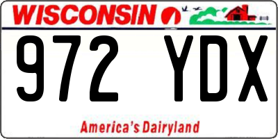 WI license plate 972YDX