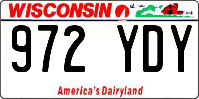 WI license plate 972YDY