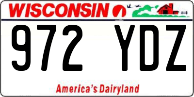 WI license plate 972YDZ