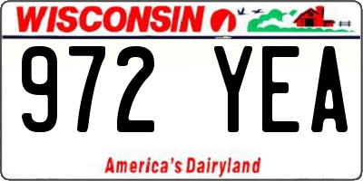 WI license plate 972YEA