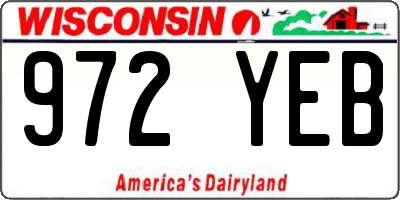 WI license plate 972YEB