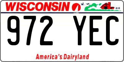 WI license plate 972YEC