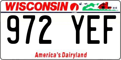 WI license plate 972YEF
