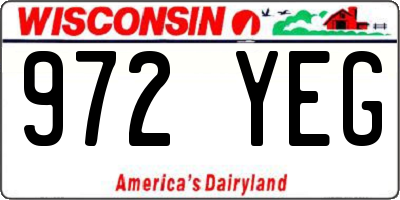 WI license plate 972YEG