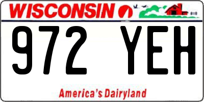 WI license plate 972YEH