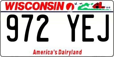 WI license plate 972YEJ
