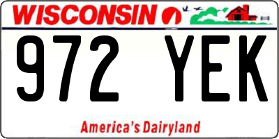 WI license plate 972YEK