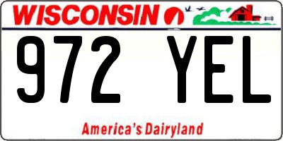 WI license plate 972YEL