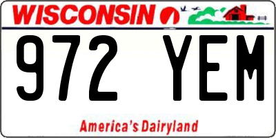 WI license plate 972YEM