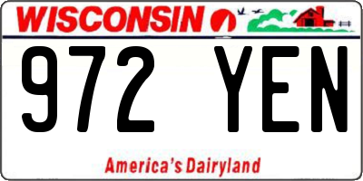 WI license plate 972YEN