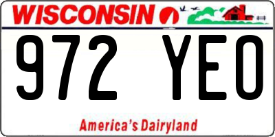 WI license plate 972YEO