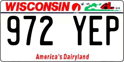 WI license plate 972YEP