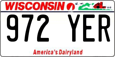 WI license plate 972YER