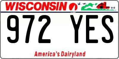 WI license plate 972YES