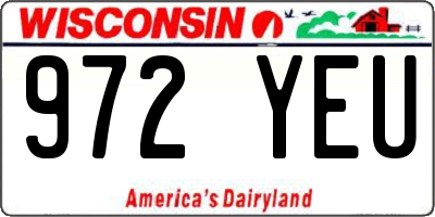 WI license plate 972YEU