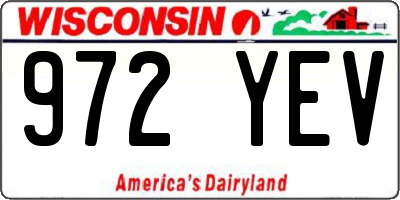 WI license plate 972YEV