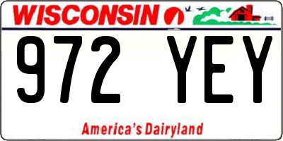 WI license plate 972YEY