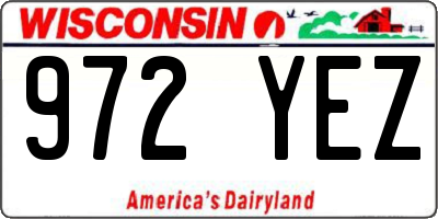 WI license plate 972YEZ