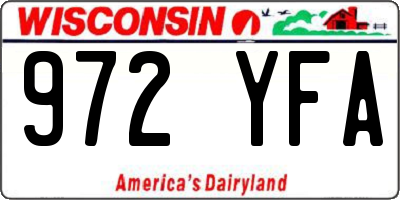 WI license plate 972YFA