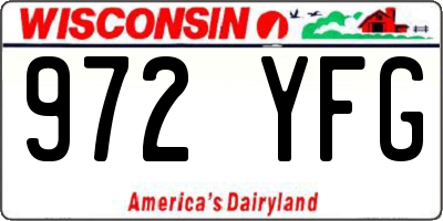 WI license plate 972YFG