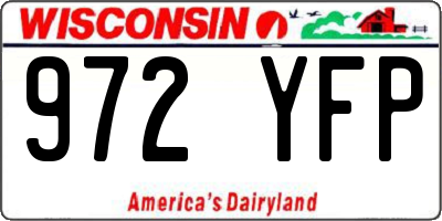 WI license plate 972YFP