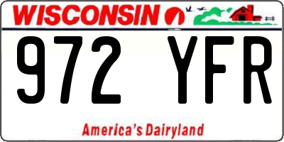 WI license plate 972YFR