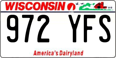 WI license plate 972YFS