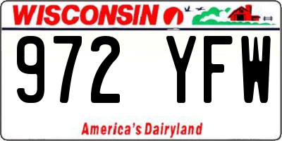 WI license plate 972YFW