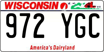 WI license plate 972YGC