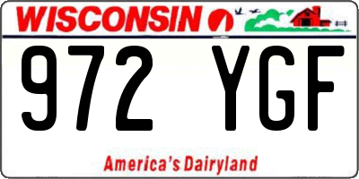 WI license plate 972YGF
