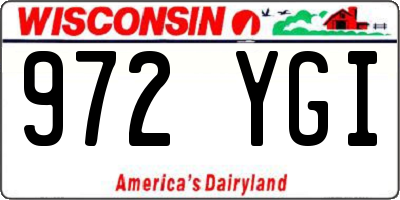 WI license plate 972YGI
