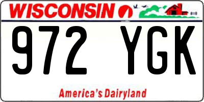 WI license plate 972YGK