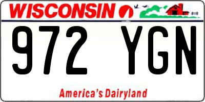 WI license plate 972YGN