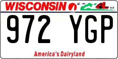 WI license plate 972YGP