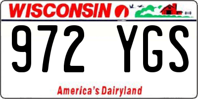 WI license plate 972YGS