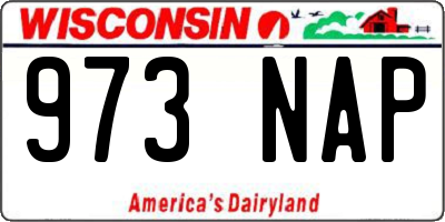 WI license plate 973NAP
