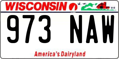 WI license plate 973NAW