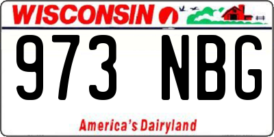 WI license plate 973NBG