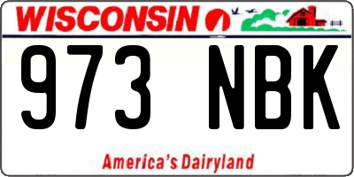 WI license plate 973NBK