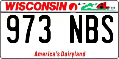 WI license plate 973NBS