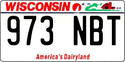 WI license plate 973NBT